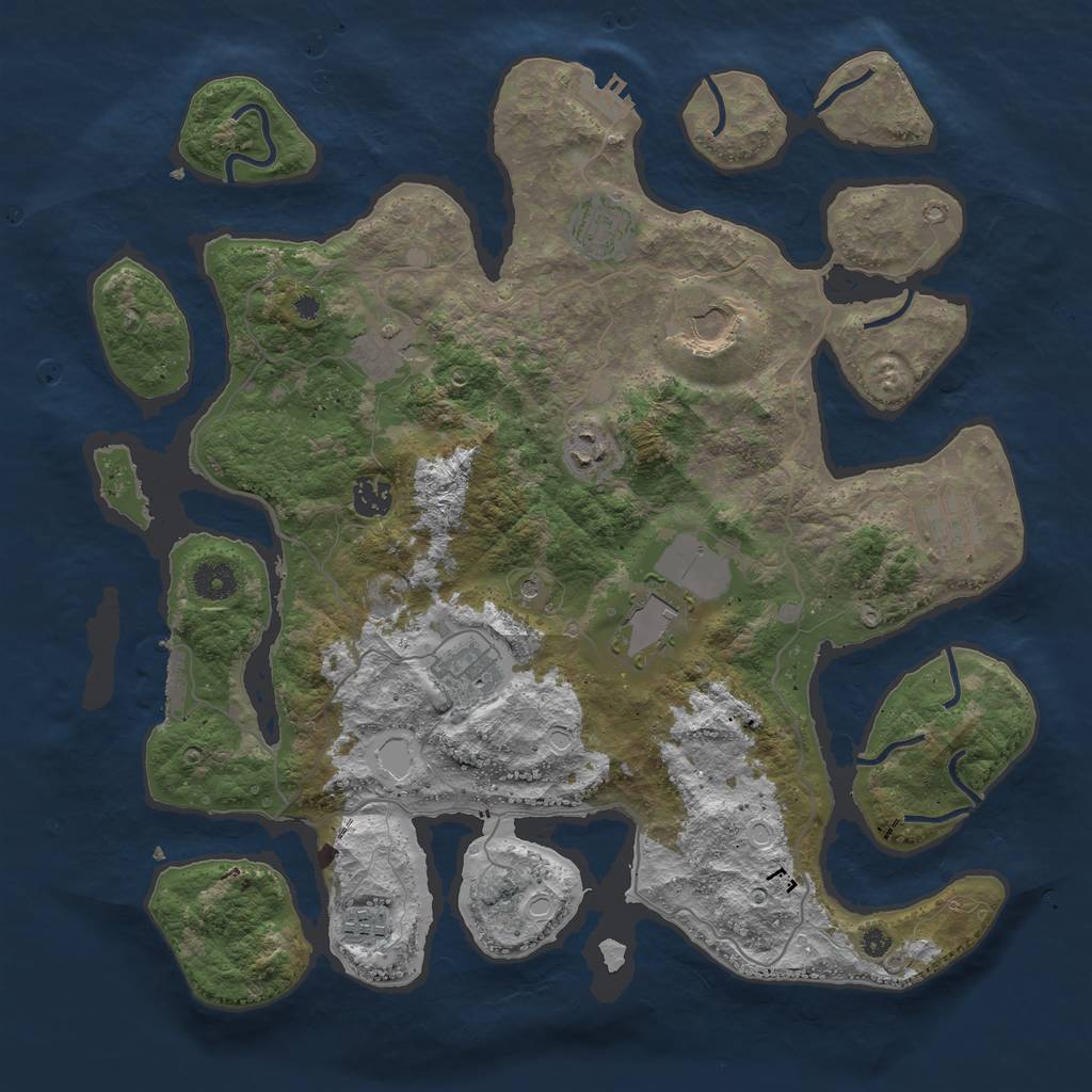 Rust Map: Procedural Map, Size: 4000, Seed: 593786831, 20 Monuments