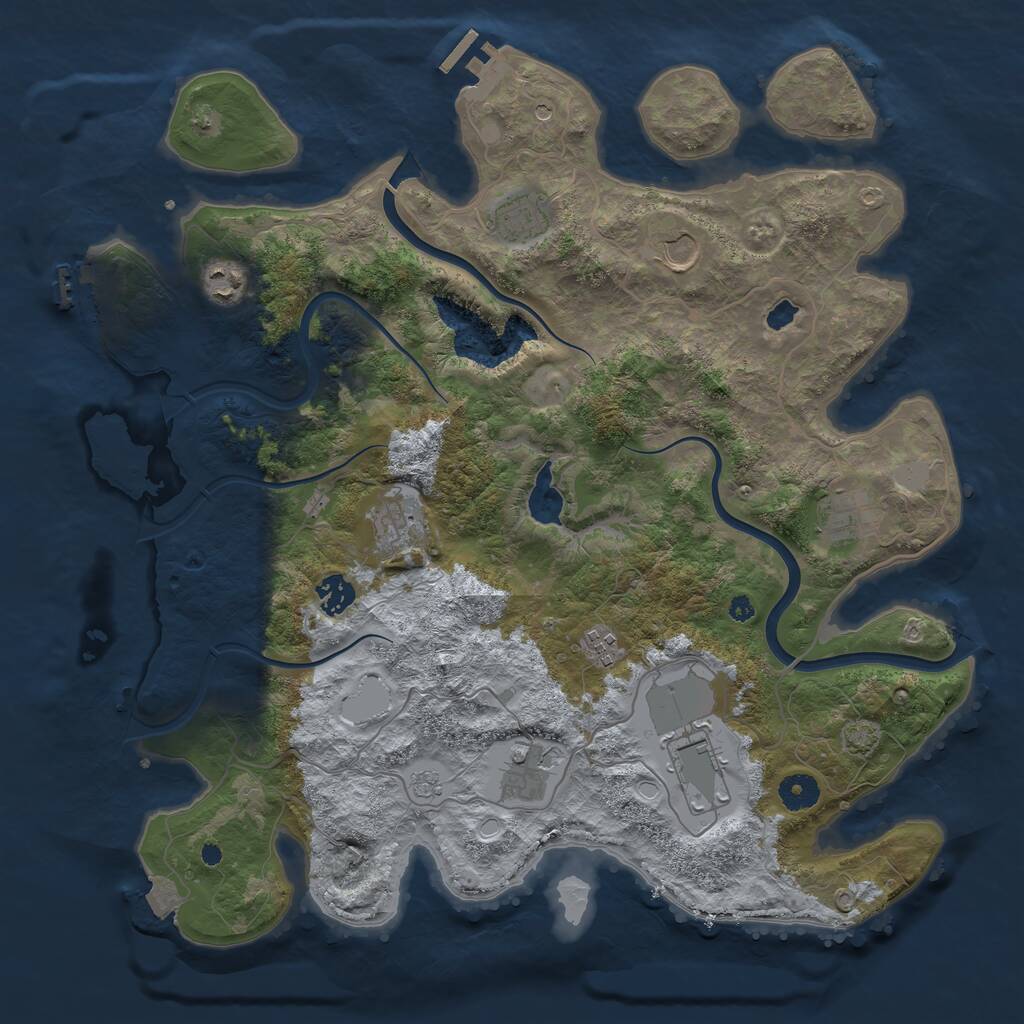 Rust Map: Procedural Map, Size: 4000, Seed: 593786831, 15 Monuments