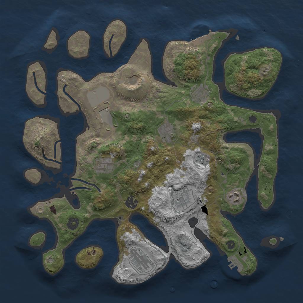 Rust Map: Procedural Map, Size: 3599, Seed: 666, 21 Monuments