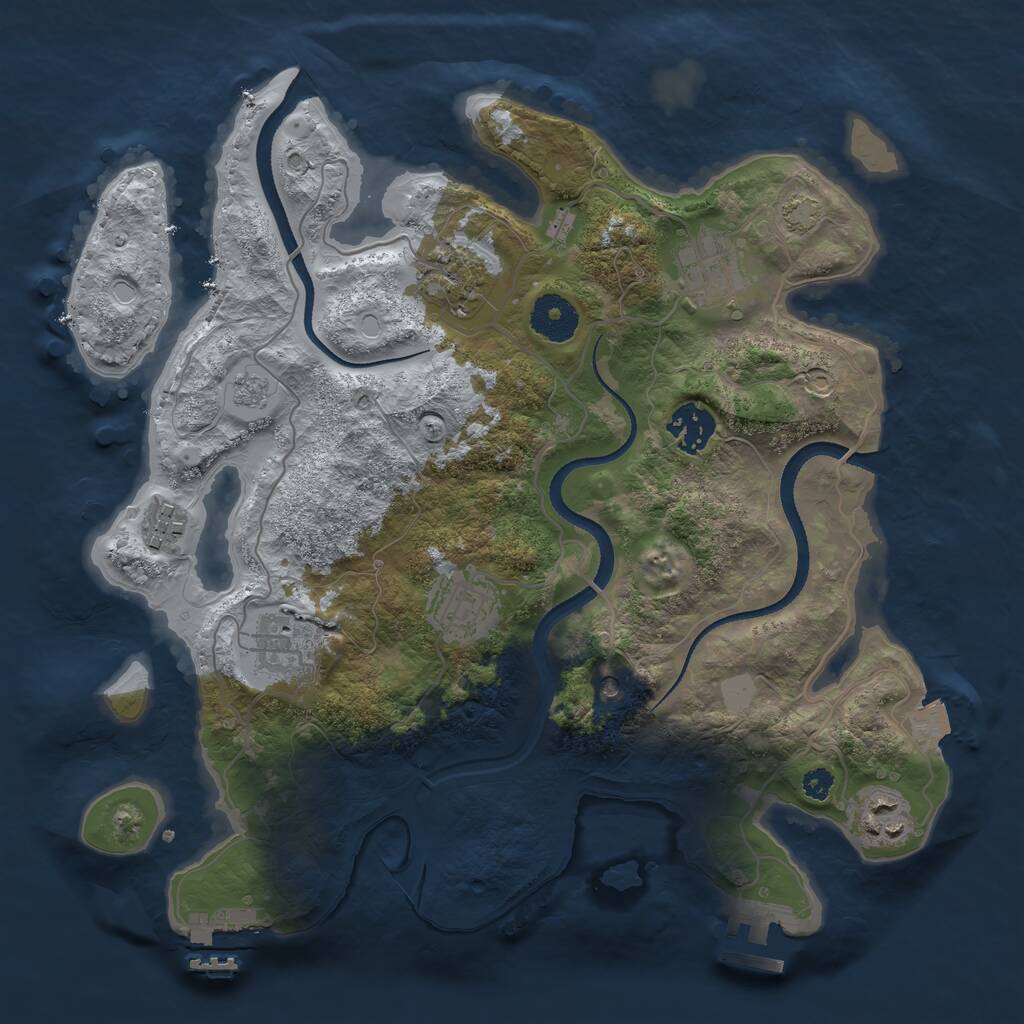 Rust Map: Procedural Map, Size: 3300, Seed: 1258, 13 Monuments