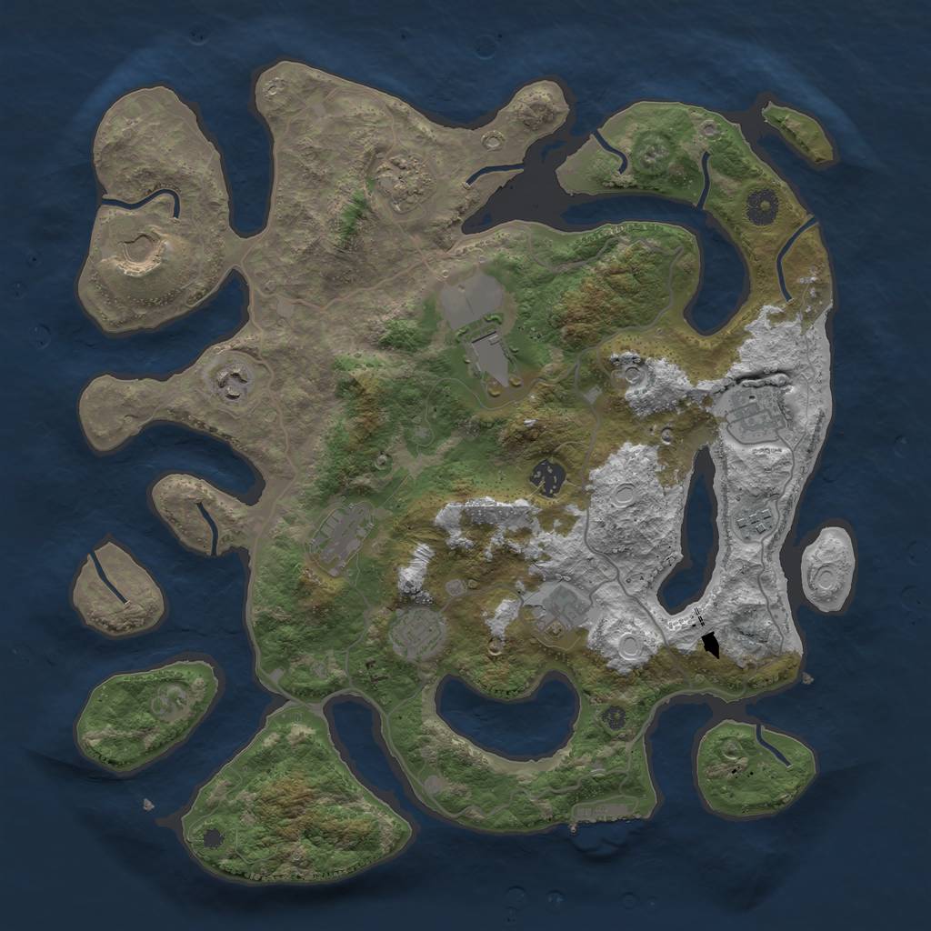 Rust Map: Procedural Map, Size: 4000, Seed: 1919014980, 20 Monuments