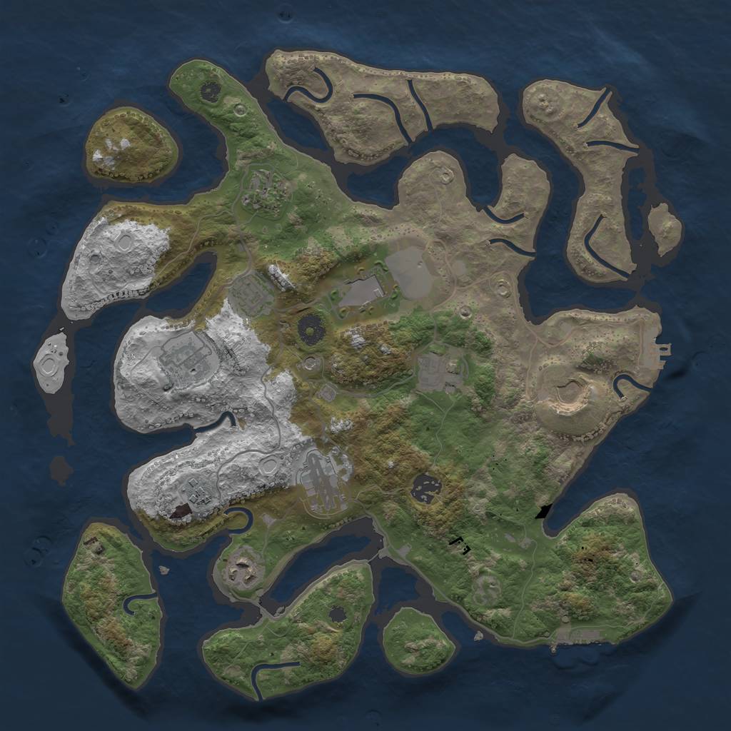 Rust Map: Procedural Map, Size: 3750, Seed: 98495, 21 Monuments