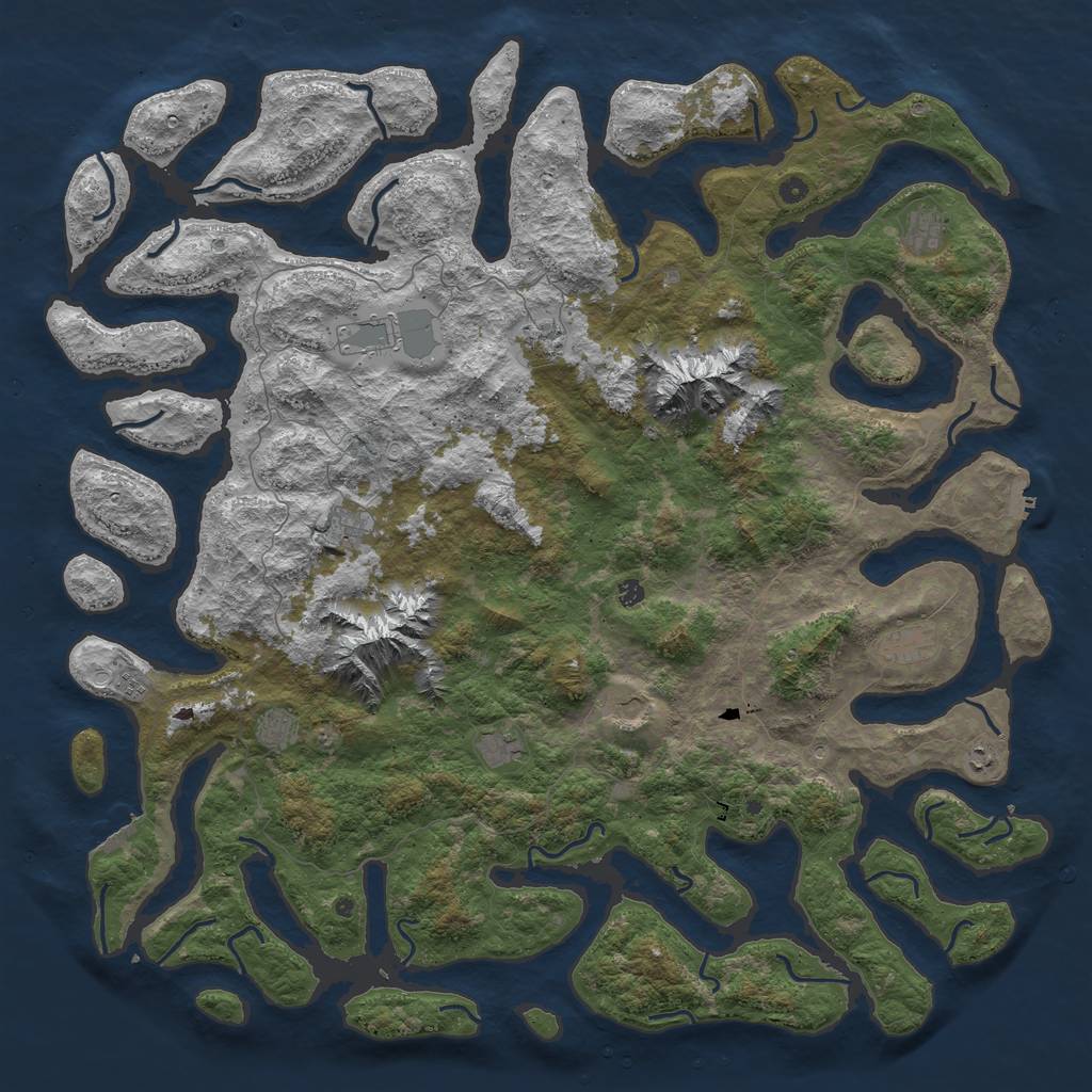 Rust Map: Procedural Map, Size: 6000, Seed: 79080120, 22 Monuments