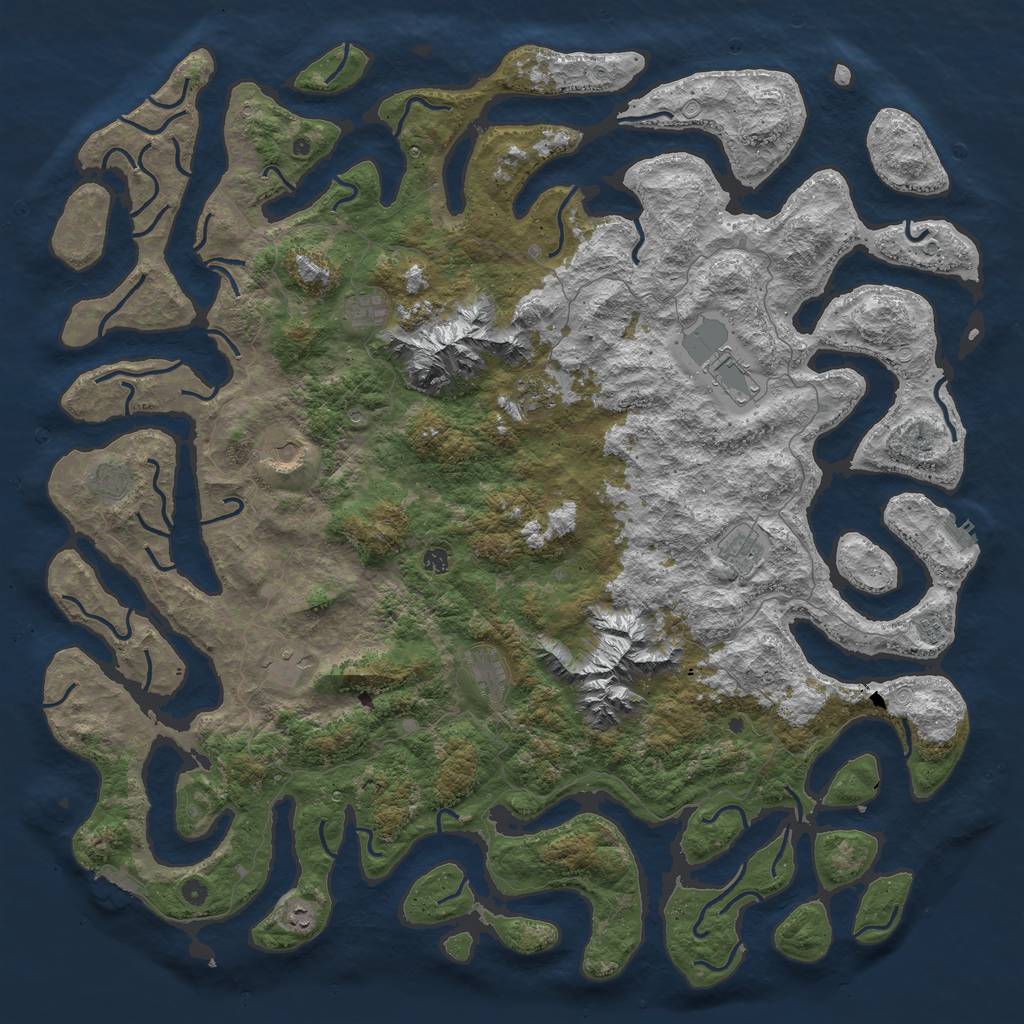 Rust Map: Procedural Map, Size: 6000, Seed: 66680085, 22 Monuments