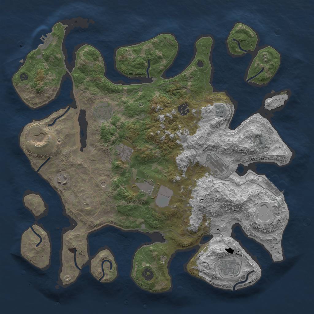 Rust Map: Procedural Map, Size: 4000, Seed: 4985, 20 Monuments