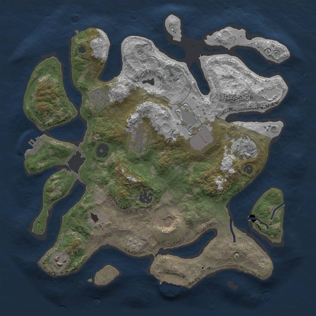 Rust Map: Procedural Map, Size: 3500, Seed: 92092080, 20 Monuments