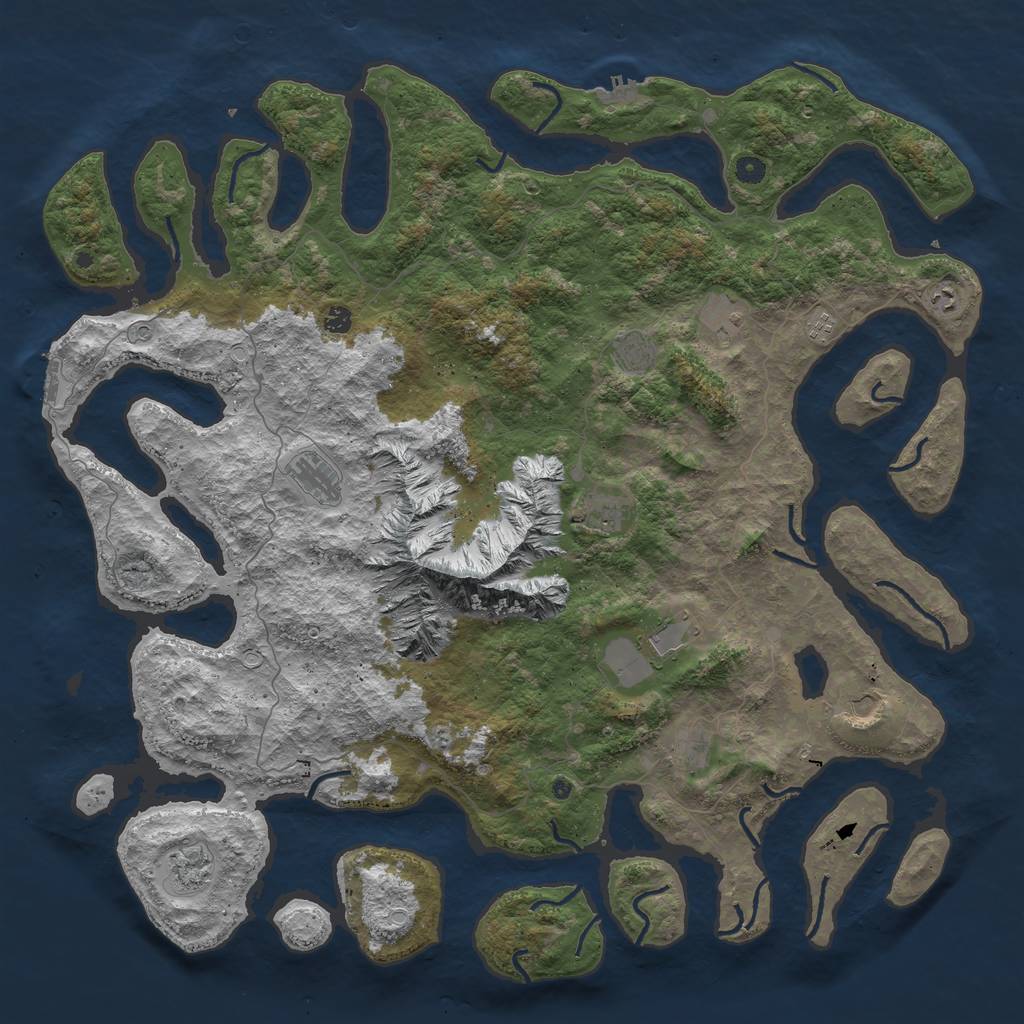 Rust Map: Procedural Map, Size: 5506, Seed: 100, 22 Monuments