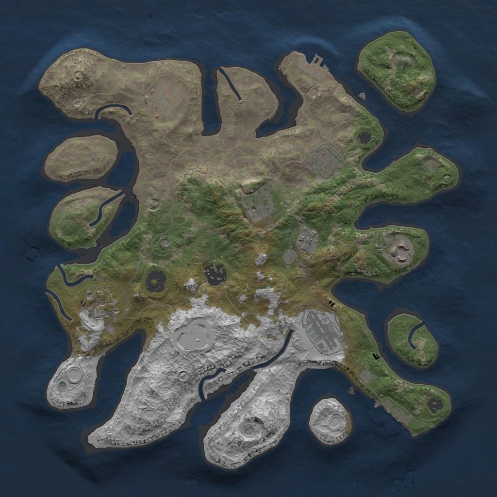 Rust Map: Procedural Map, Size: 3400, Seed: 2947, 19 Monuments