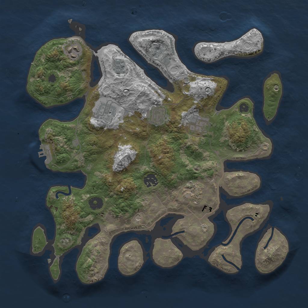 Rust Map: Procedural Map, Size: 3400, Seed: 11111727, 17 Monuments