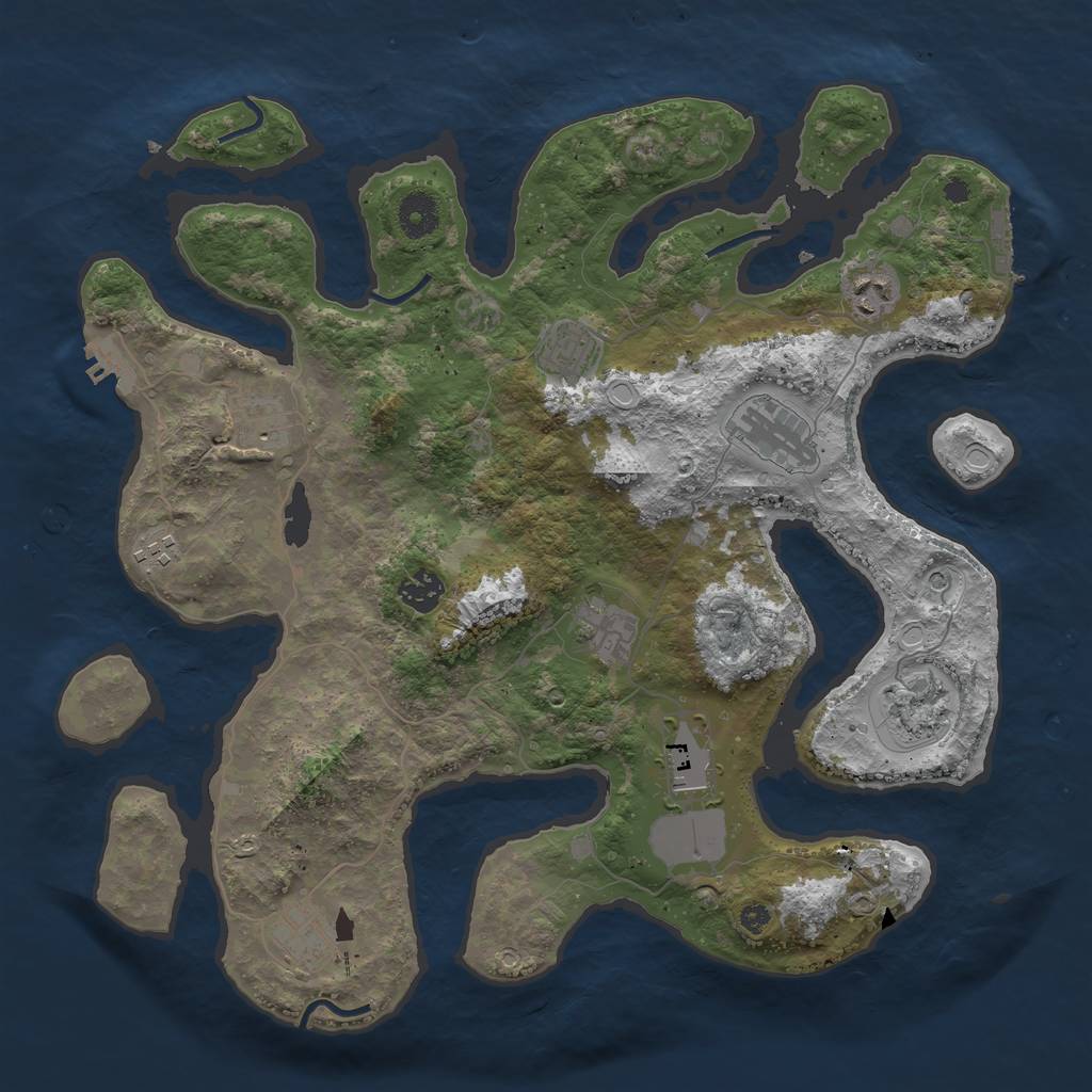 Rust Map: Procedural Map, Size: 3800, Seed: 20082017, 21 Monuments