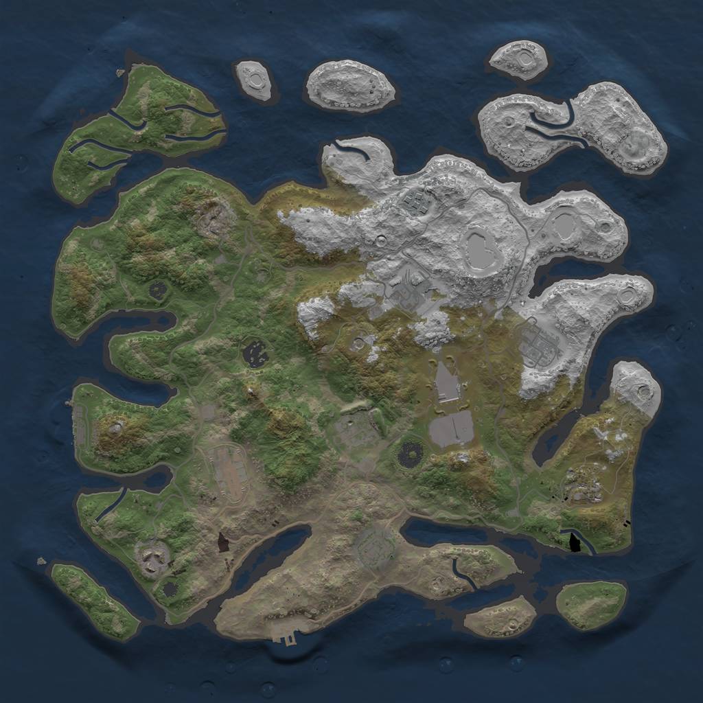 Rust Map: Procedural Map, Size: 4096, Seed: 122008, 21 Monuments