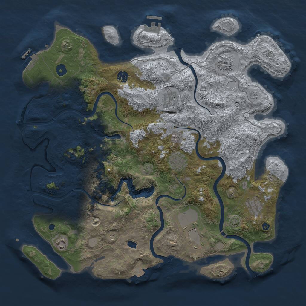 Rust Map: Procedural Map, Size: 4096, Seed: 122008, 14 Monuments