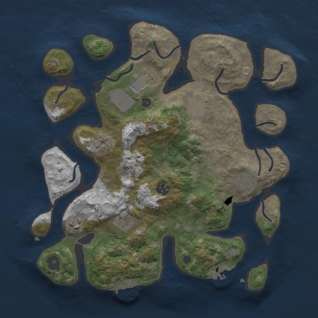 Rust Map: Procedural Map, Size: 3500, Seed: 1588418856, 17 Monuments