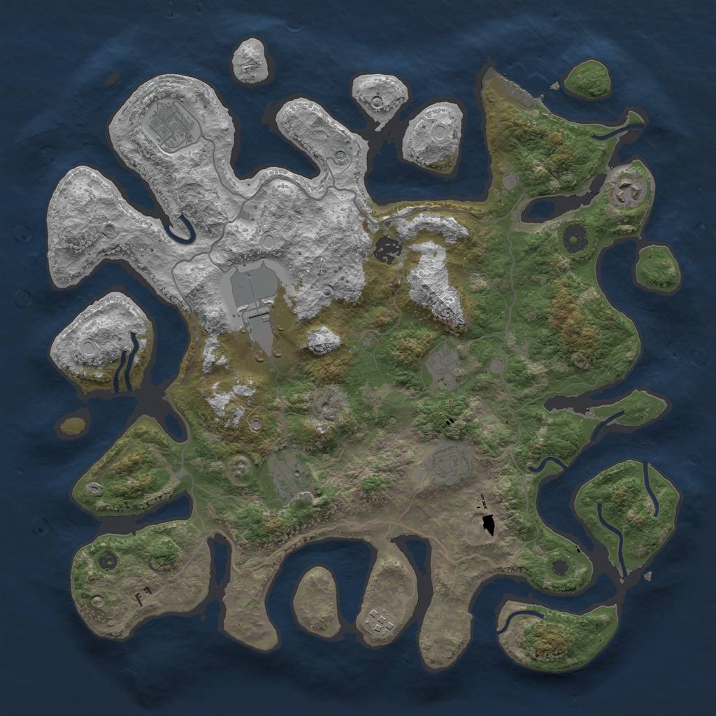 Rust Map: Procedural Map, Size: 4000, Seed: 1930490119, 18 Monuments