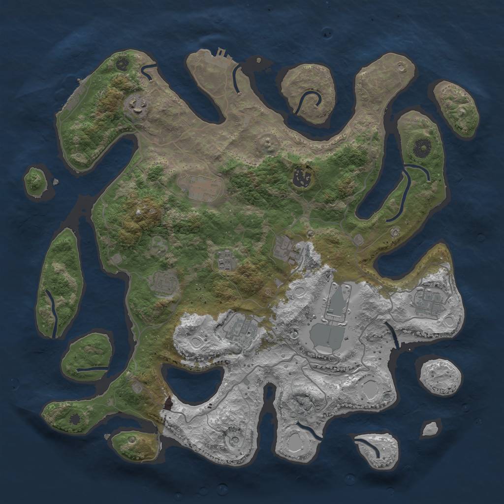 Rust Map: Procedural Map, Size: 4000, Seed: 200221966, 20 Monuments