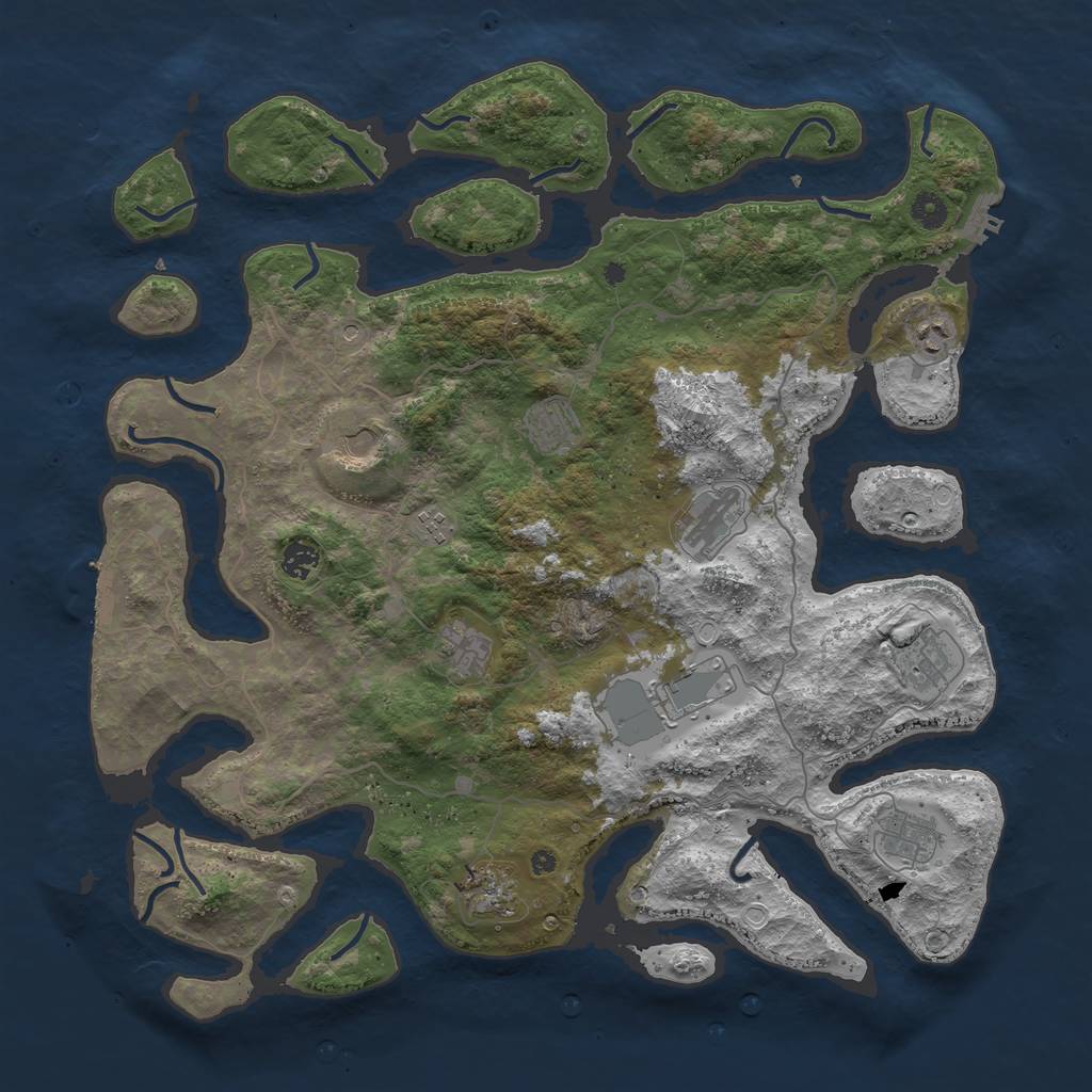 Rust Map: Procedural Map, Size: 4500, Seed: 142008, 22 Monuments