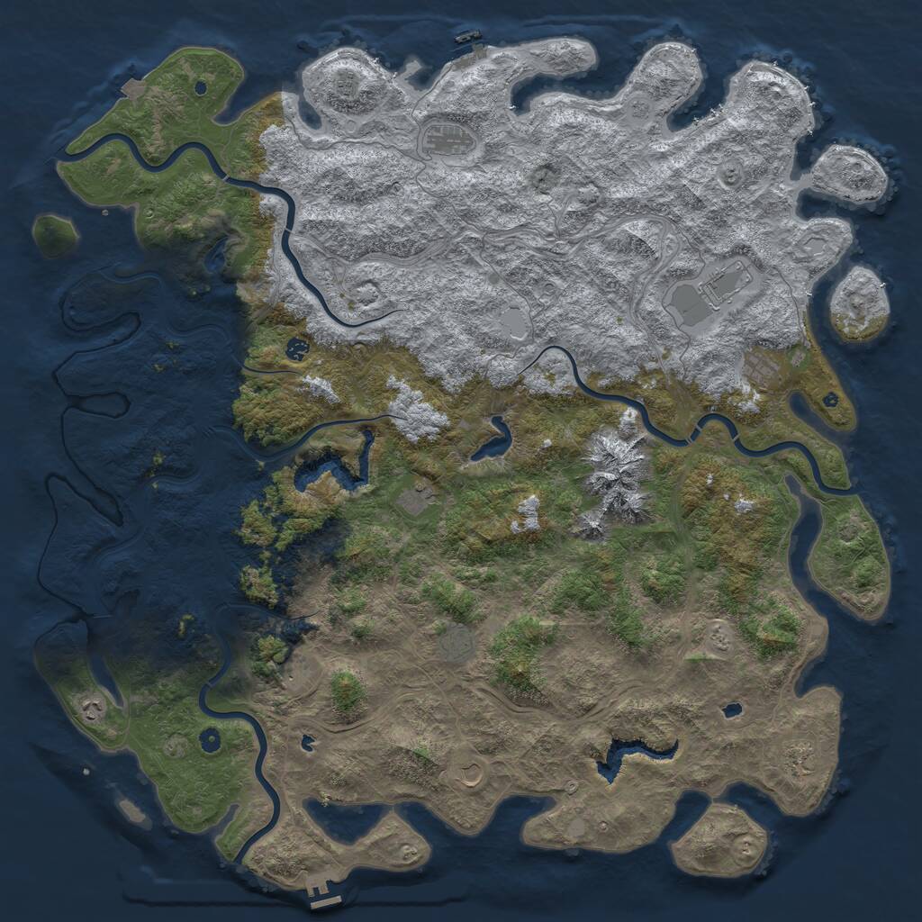 Rust Map: Procedural Map, Size: 6000, Seed: 9485761, 17 Monuments