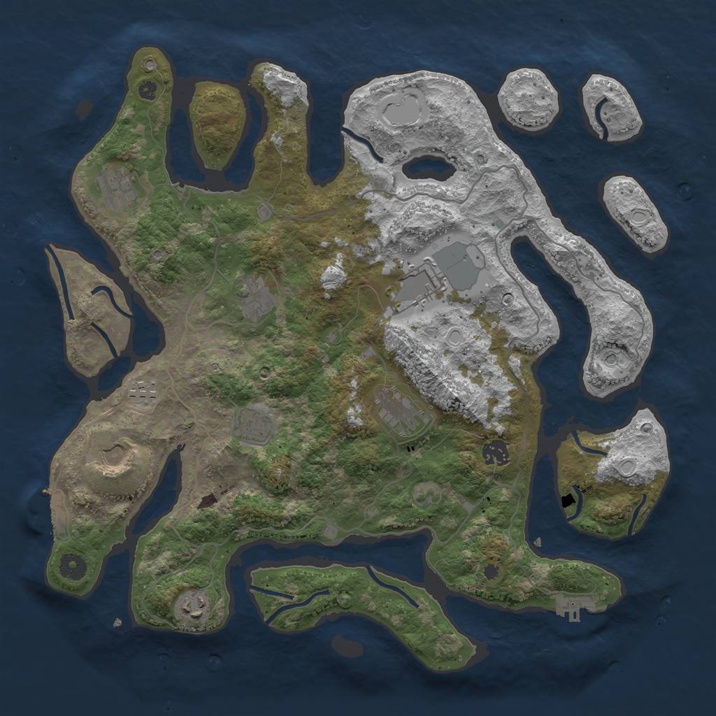 Rust Map: Procedural Map, Size: 4000, Seed: 9617372, 20 Monuments