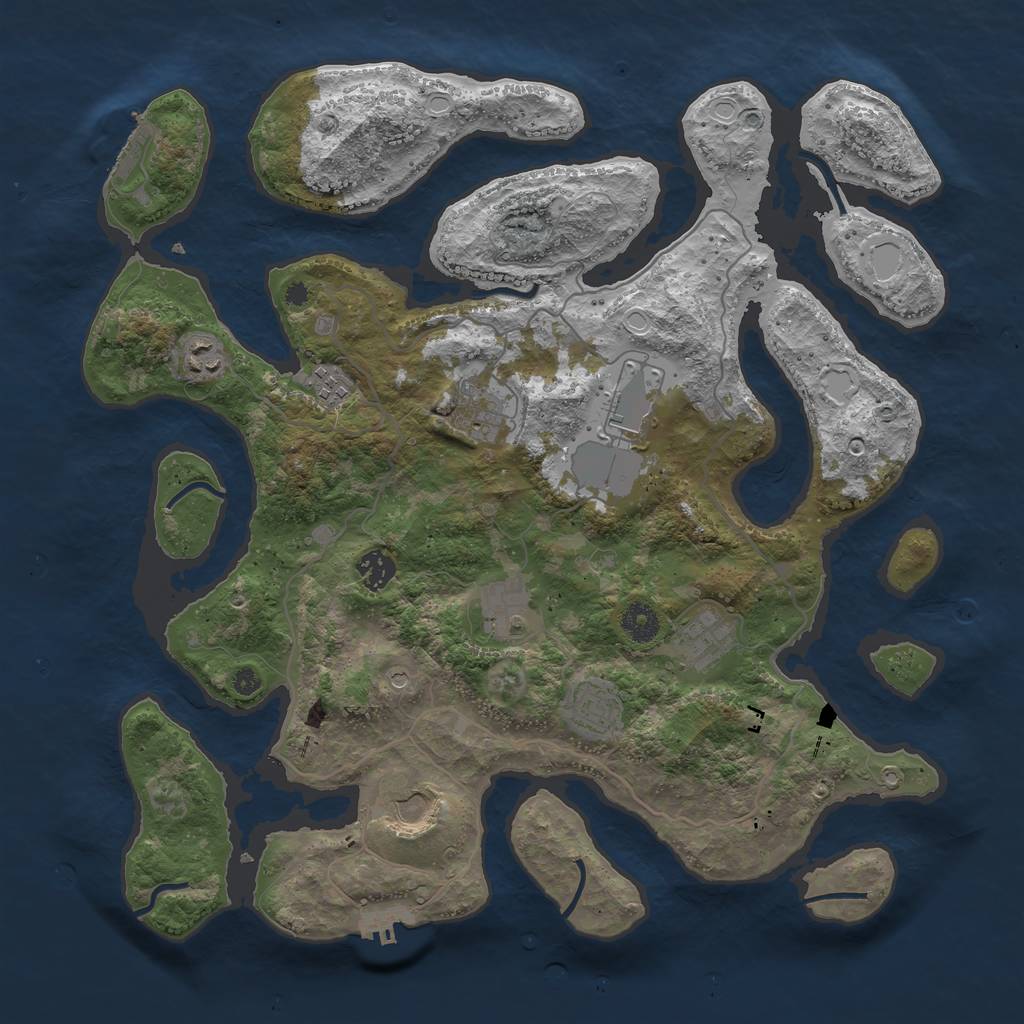 Rust Map: Procedural Map, Size: 4000, Seed: 67899173, 20 Monuments