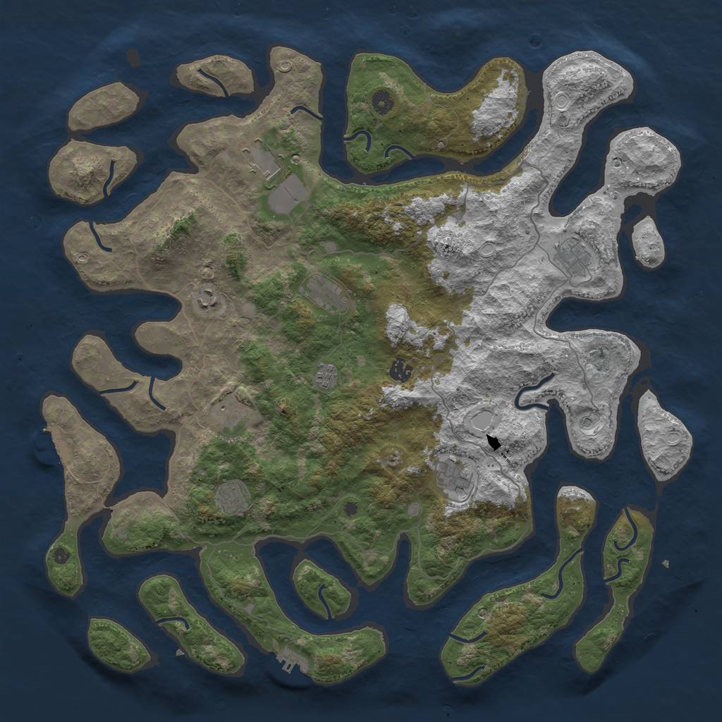 Rust Map: Procedural Map, Size: 4750, Seed: 2666, 20 Monuments