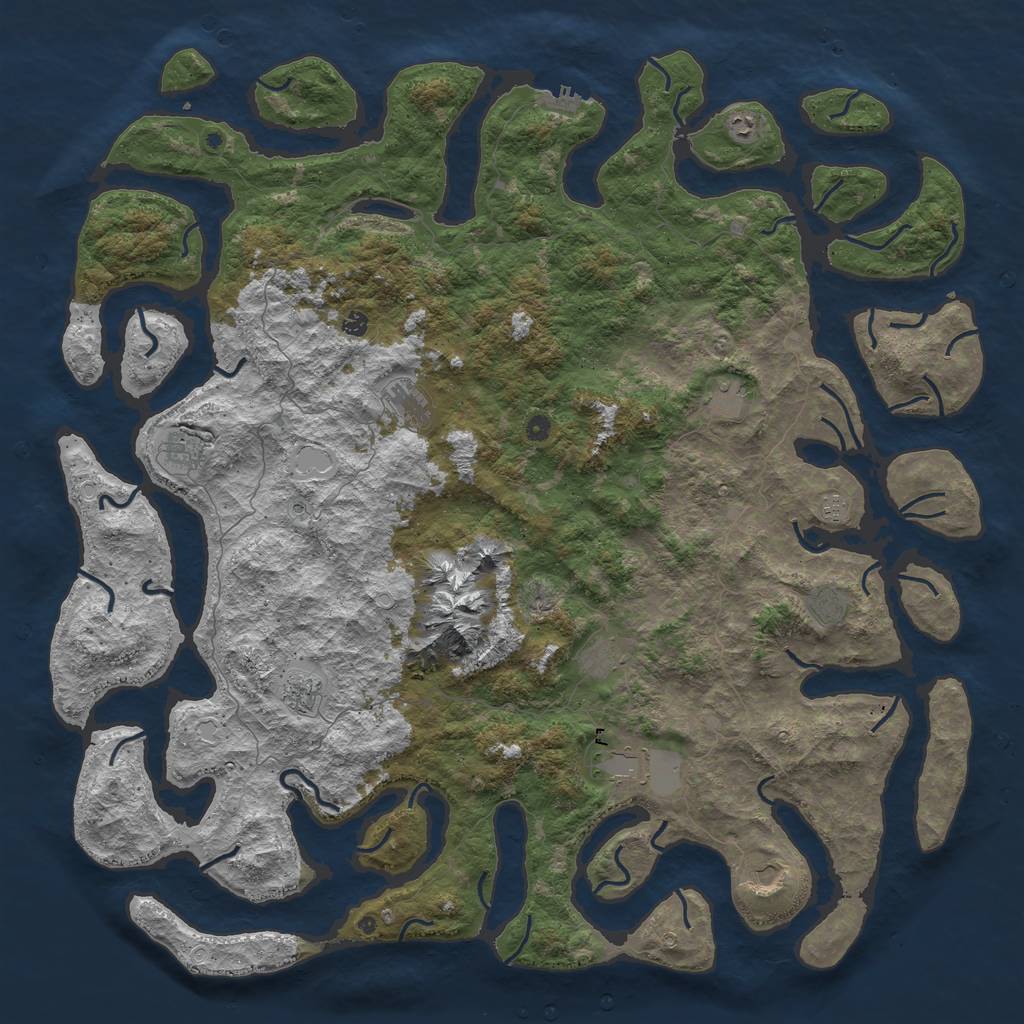 Rust Map: Procedural Map, Size: 6000, Seed: 5138008, 21 Monuments