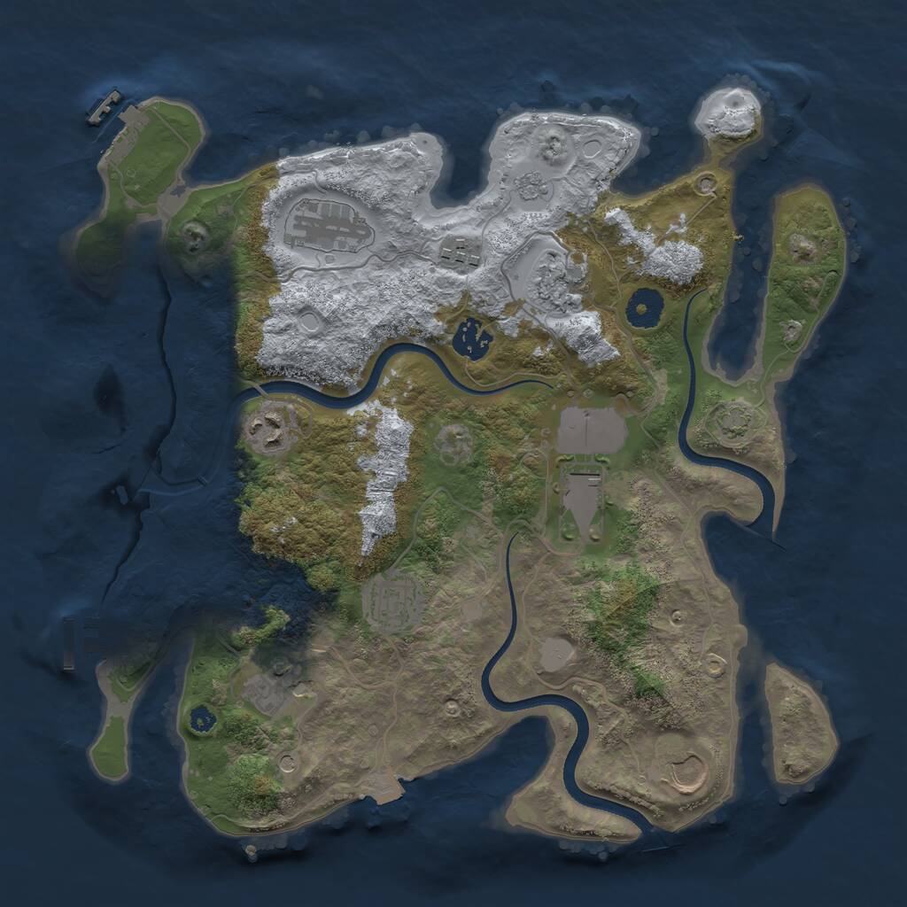 Rust Map: Procedural Map, Size: 3500, Seed: 678792756, 15 Monuments
