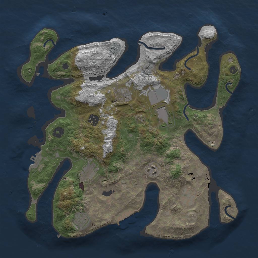 Rust Map: Procedural Map, Size: 3500, Seed: 678792756, 19 Monuments