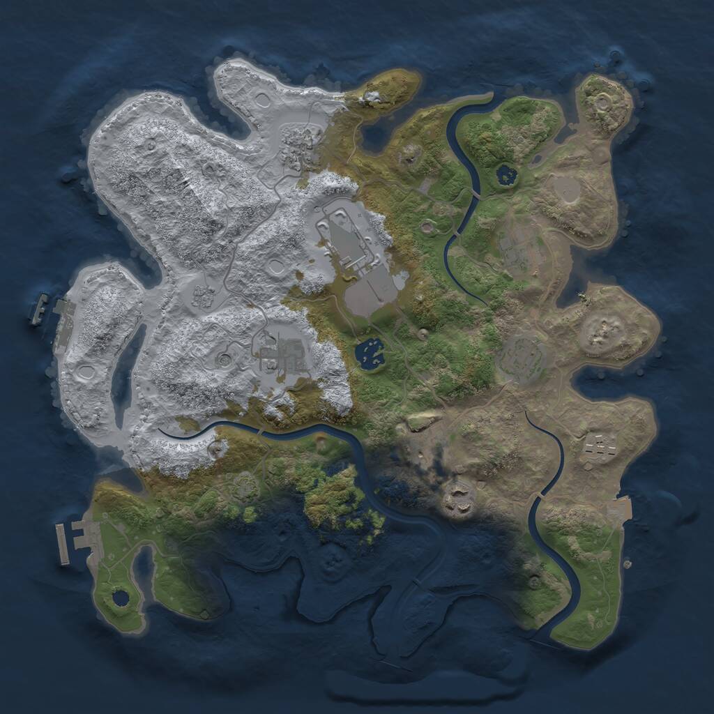 Rust Map: Procedural Map, Size: 3500, Seed: 2517, 15 Monuments