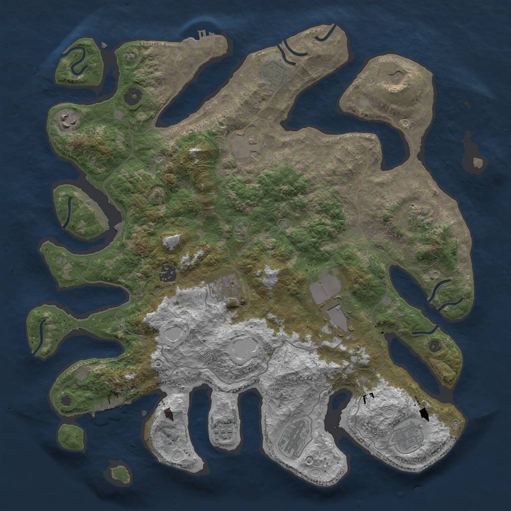 Rust Map: Procedural Map, Size: 4300, Seed: 999, 22 Monuments