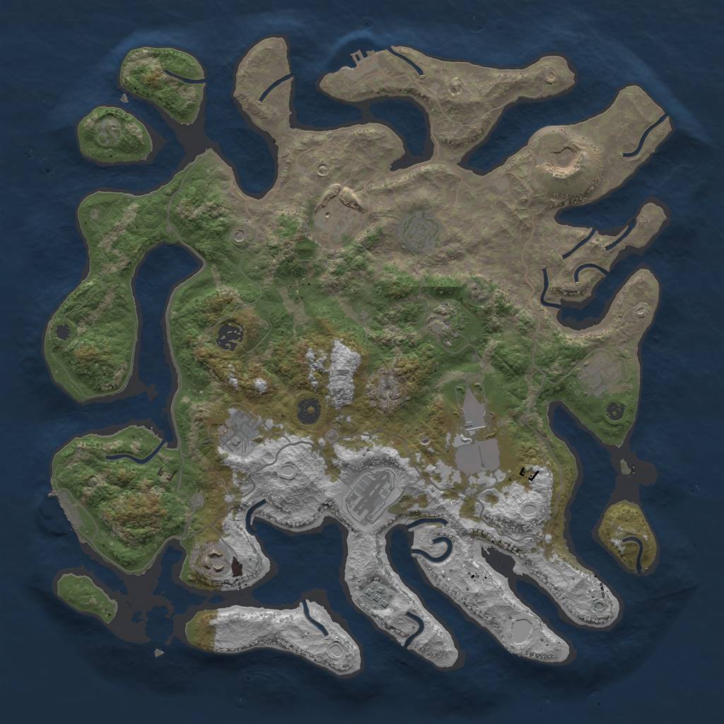 Rust Map: Procedural Map, Size: 4200, Seed: 179302107, 22 Monuments