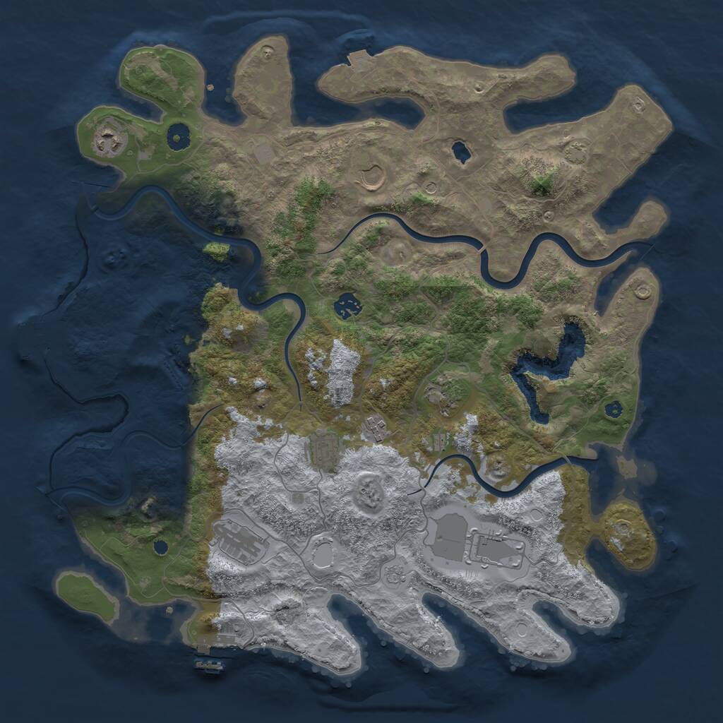Rust Map: Procedural Map, Size: 4200, Seed: 179302107, 14 Monuments