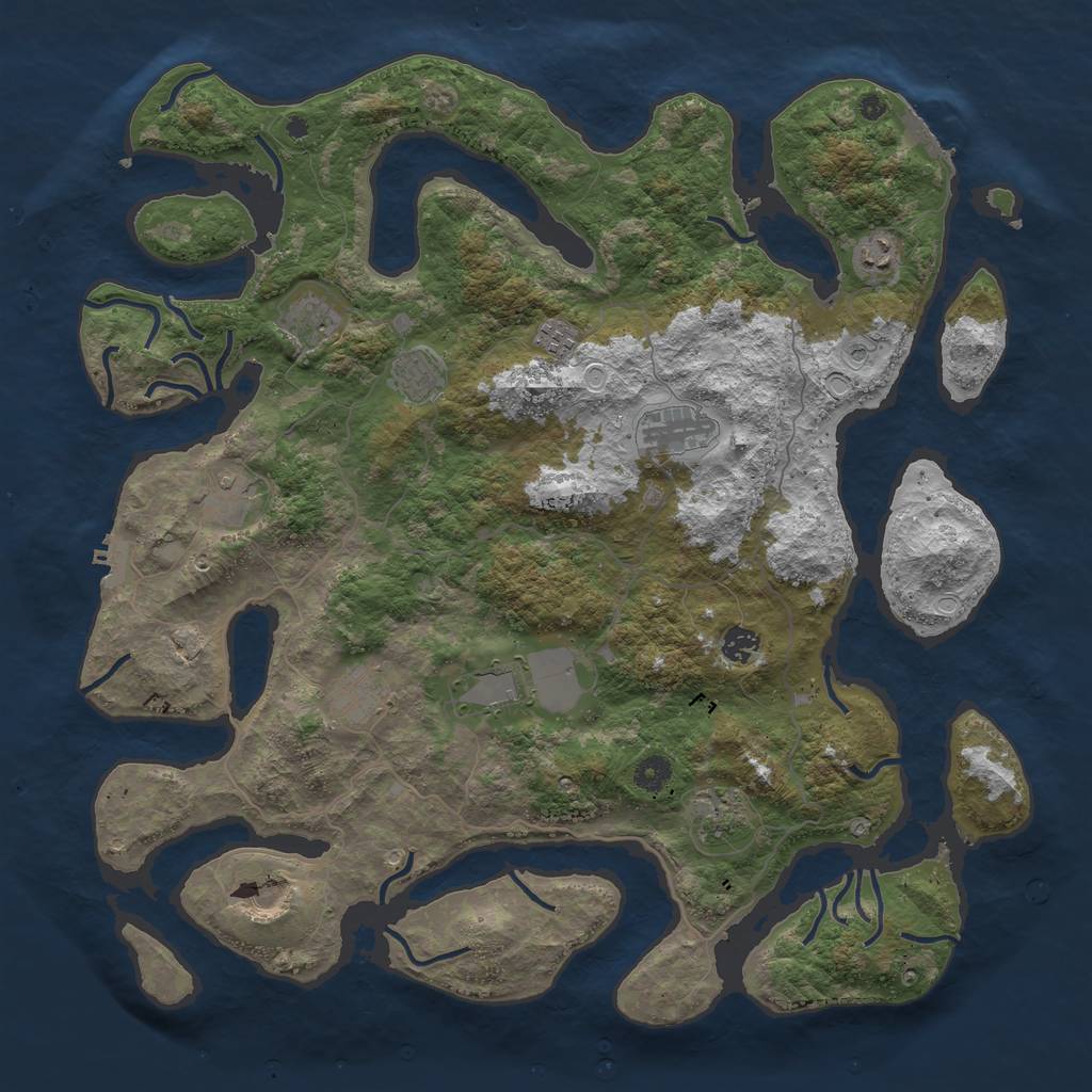 Rust Map: Procedural Map, Size: 4500, Seed: 1306756156, 22 Monuments