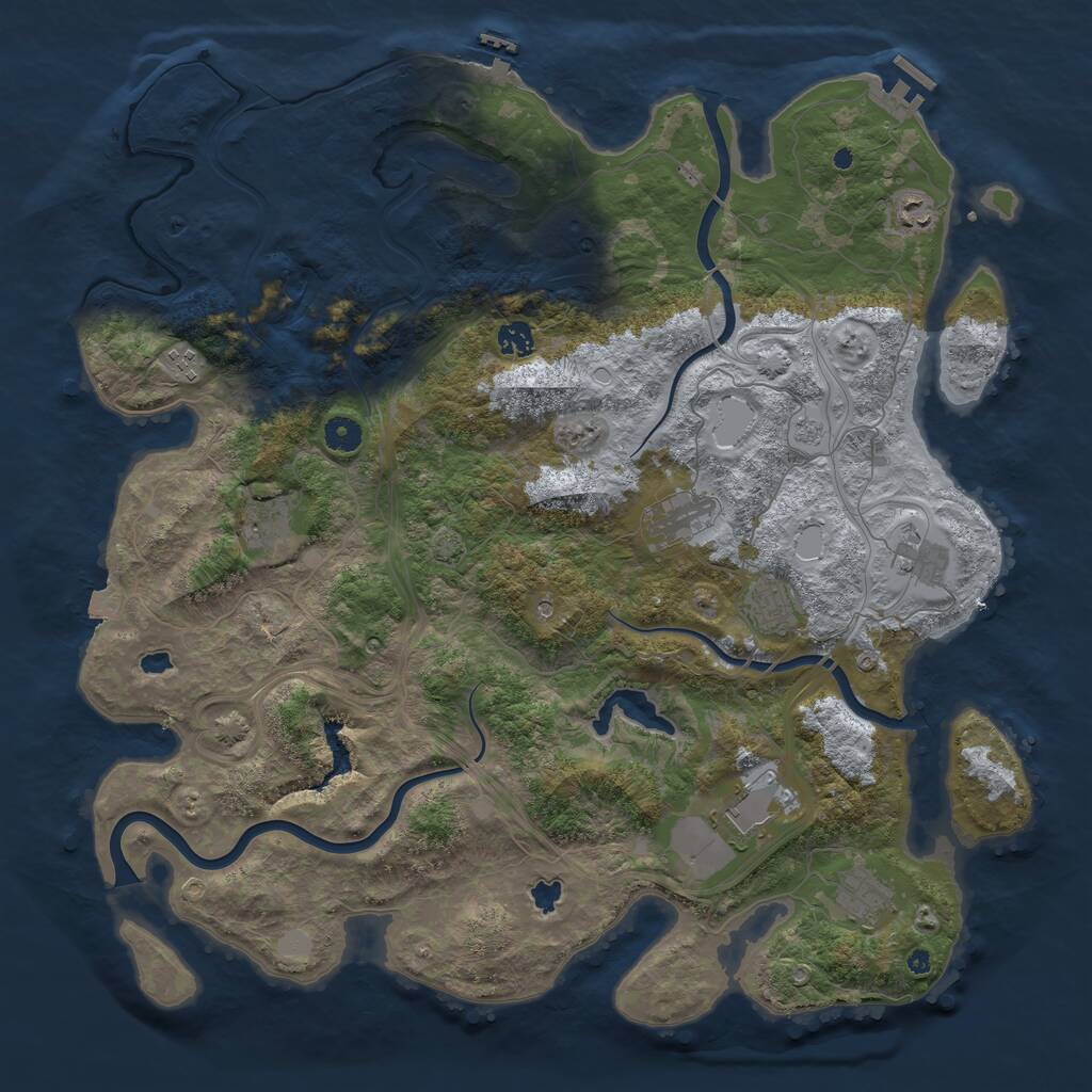 Rust Map: Procedural Map, Size: 4500, Seed: 1306756156, 15 Monuments