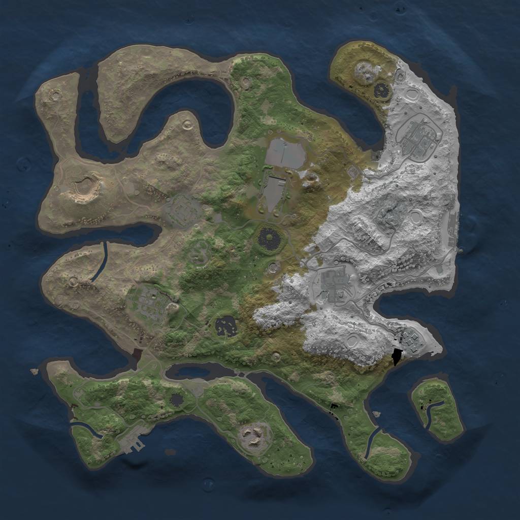 Rust Map: Procedural Map, Size: 3500, Seed: 20821, 20 Monuments