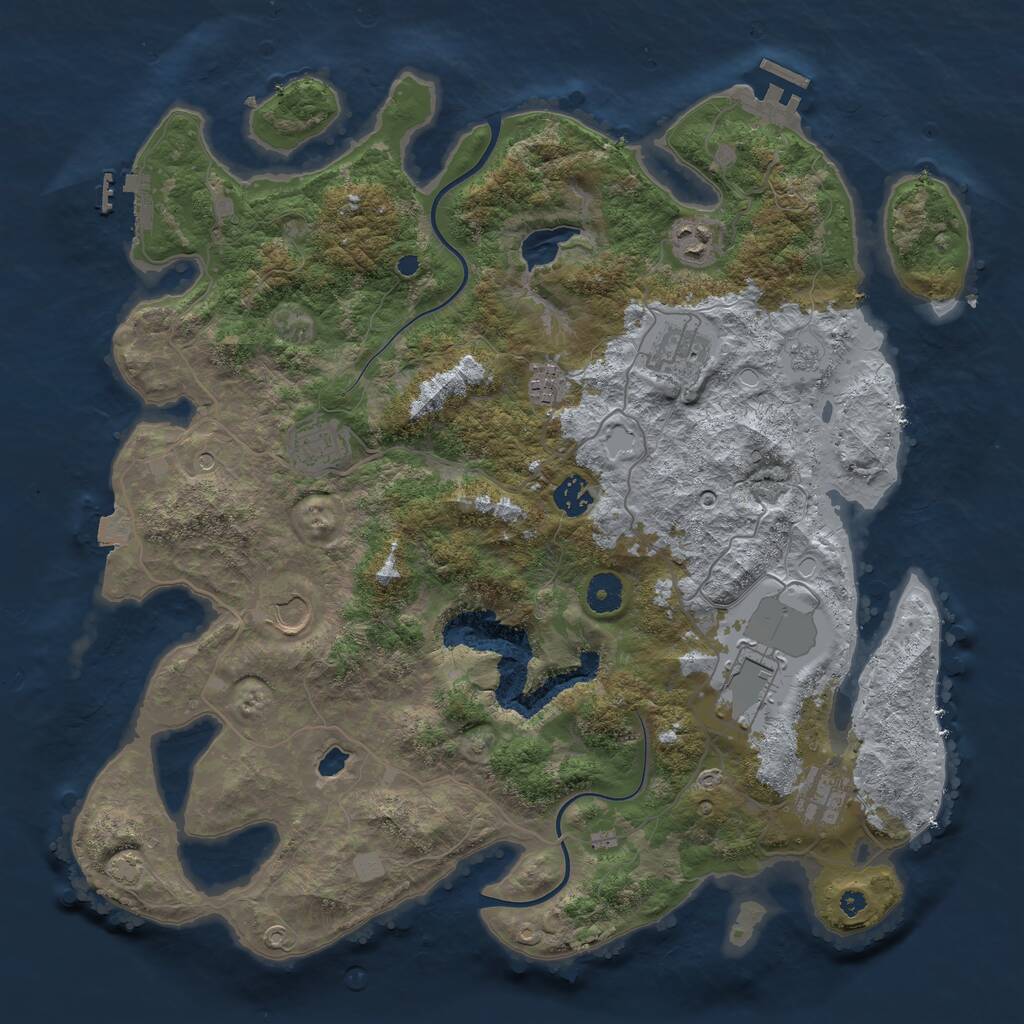 Rust Map: Procedural Map, Size: 4000, Seed: 20082021, 14 Monuments