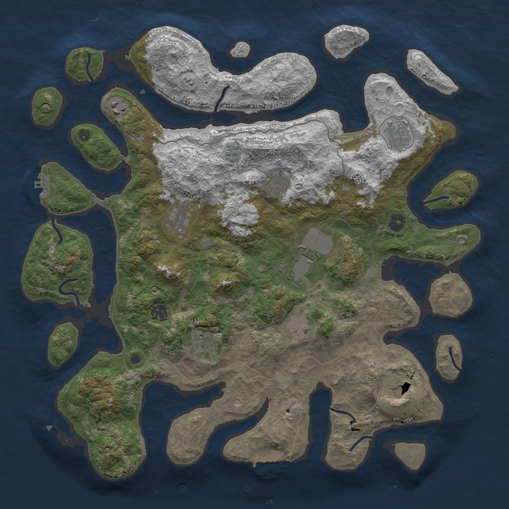 Rust Map: Procedural Map, Size: 4520, Seed: 1, 21 Monuments