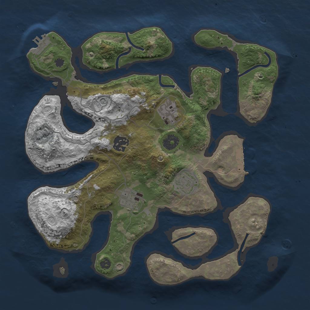 Rust Map: Procedural Map, Size: 3000, Seed: 1974079774, 15 Monuments