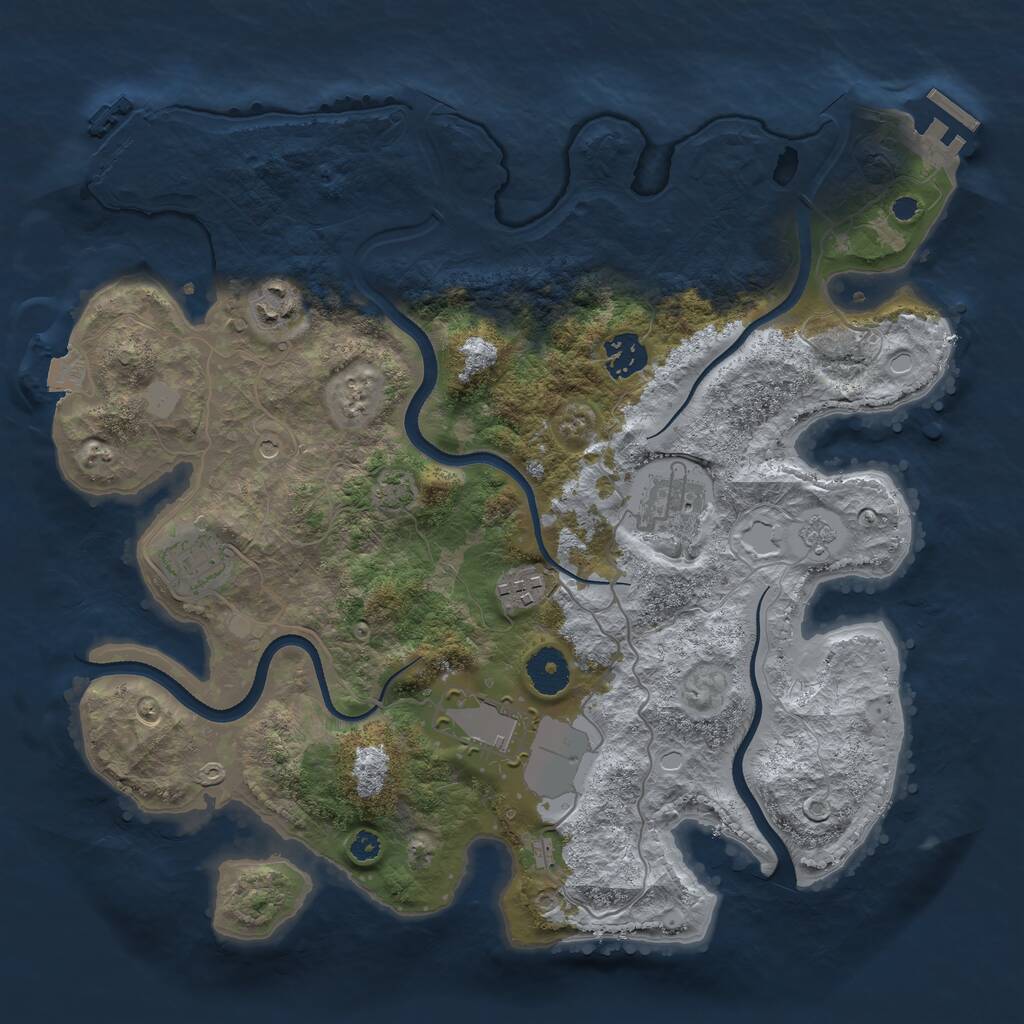 Rust Map: Procedural Map, Size: 3500, Seed: 28102020, 12 Monuments