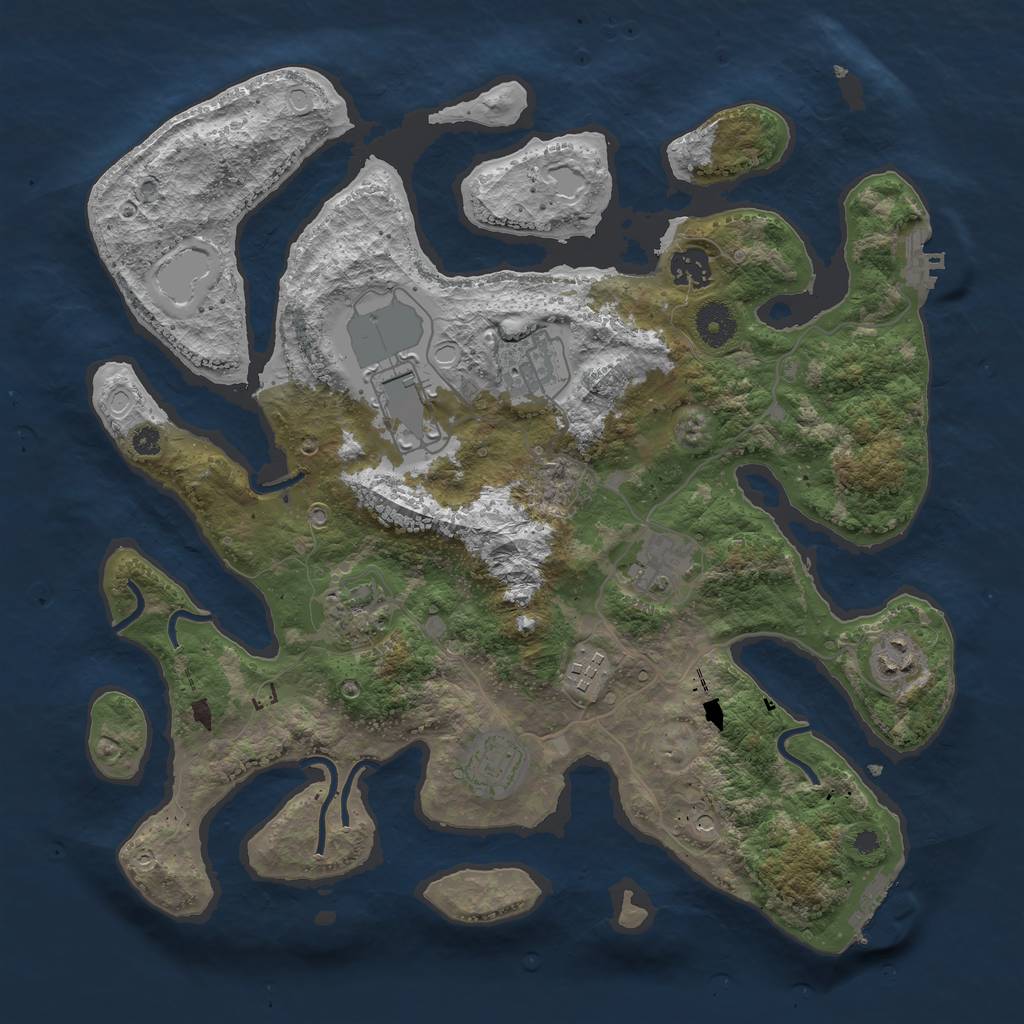 Rust Map: Procedural Map, Size: 3700, Seed: 200821, 19 Monuments