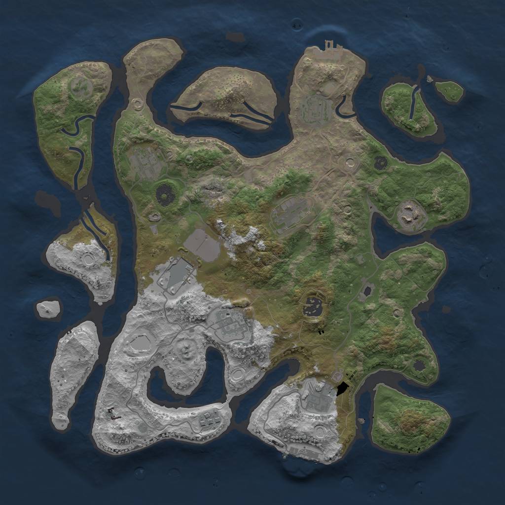 Rust Map: Procedural Map, Size: 3750, Seed: 2147483643, 20 Monuments