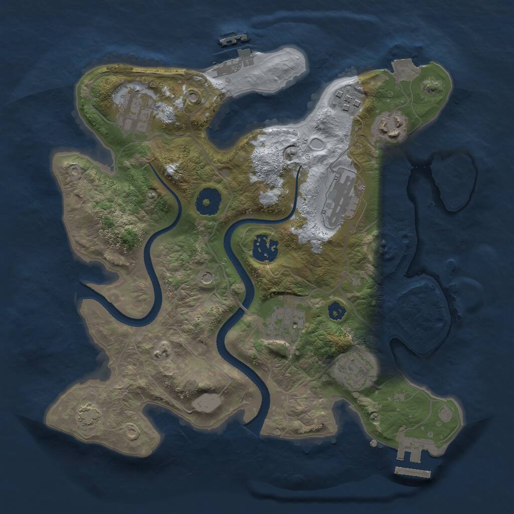 Rust Map: Procedural Map, Size: 2900, Seed: 6645543, 12 Monuments