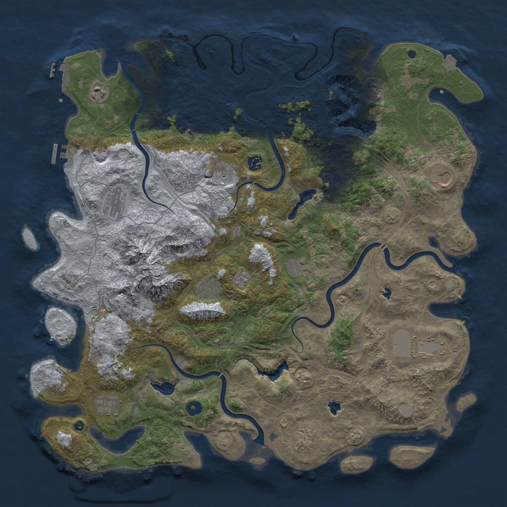 Rust Map: Procedural Map, Size: 5000, Seed: 198, 17 Monuments