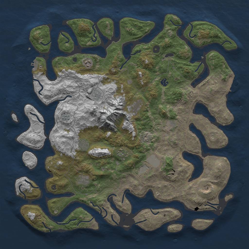 Rust Map: Procedural Map, Size: 5000, Seed: 198, 22 Monuments