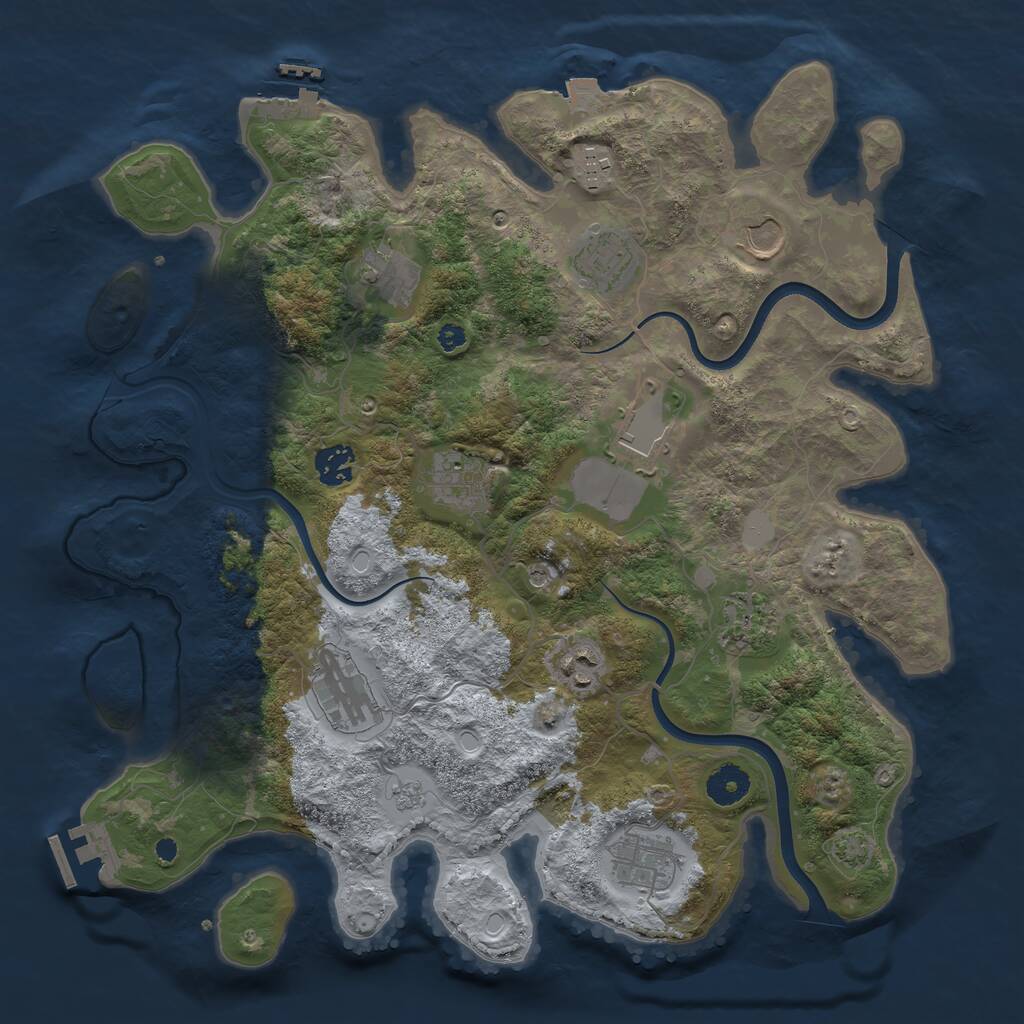 Rust Map: Procedural Map, Size: 3750, Seed: 1430566817, 17 Monuments