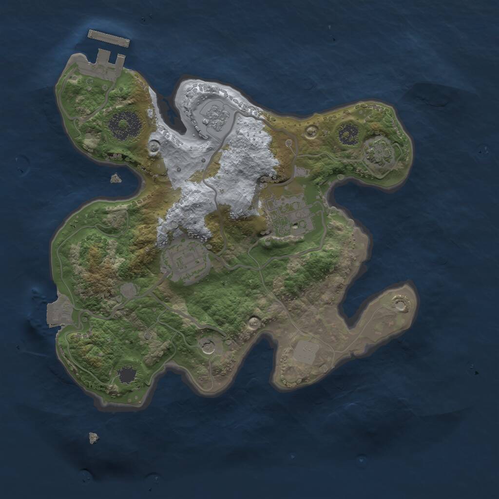 Rust Map: Procedural Map, Size: 2400, Seed: 676635983, 7 Monuments