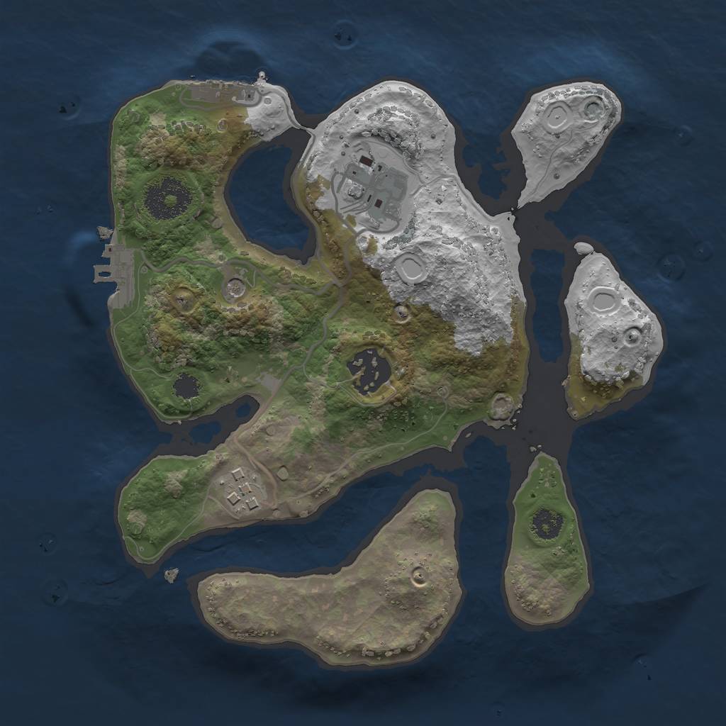 Rust Map: Procedural Map, Size: 2500, Seed: 20210420, 14 Monuments