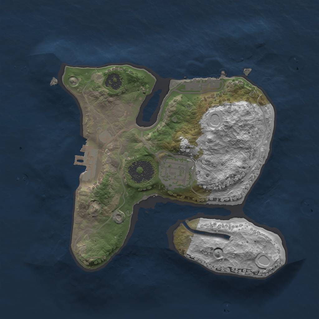 Rust Map: Procedural Map, Size: 2000, Seed: 1166, 10 Monuments