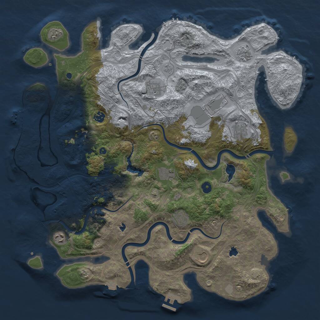 Rust Map: Procedural Map, Size: 4500, Seed: 200845611, 16 Monuments