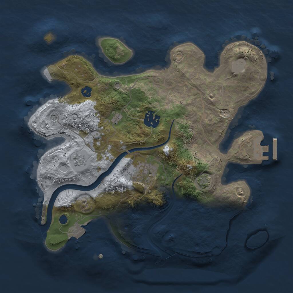 Rust Map: Procedural Map, Size: 2700, Seed: 123456, 7 Monuments