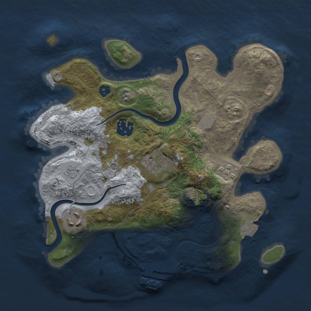 Rust Map: Procedural Map, Size: 2700, Seed: 123456, 9 Monuments